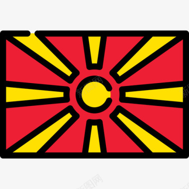马其顿共和国国旗收藏长方形图标图标