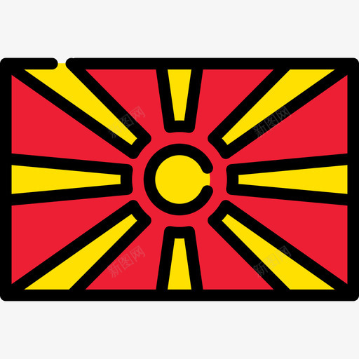 马其顿共和国国旗收藏长方形图标svg_新图网 https://ixintu.com 国旗收藏 长方形 马其顿共和国