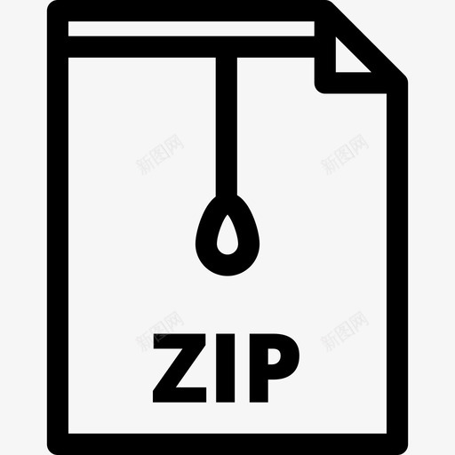 Zip文件类型3线性图标svg_新图网 https://ixintu.com Zip 文件类型3 线性