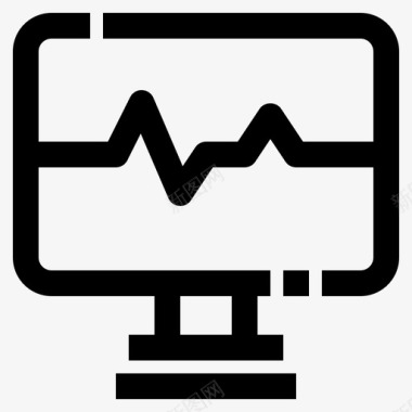 心跳监护仪图形脉搏图标图标