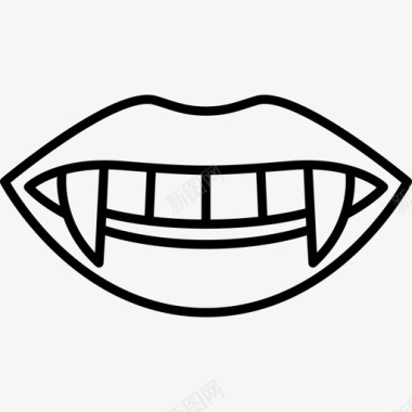 吸血鬼的牙齿直白的万圣节图标图标