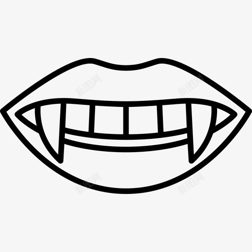 吸血鬼的牙齿直白的万圣节图标svg_新图网 https://ixintu.com 吸血鬼的牙齿 直白的万圣节