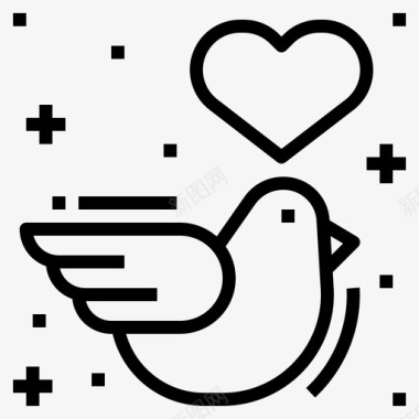 鸽子动物心脏图标图标