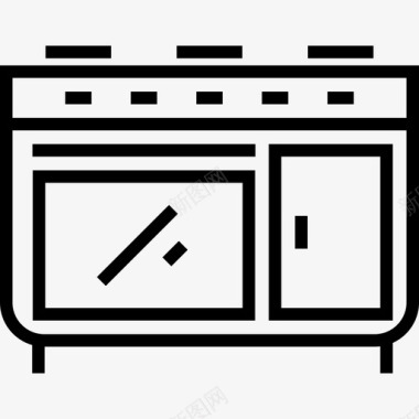 烤箱家具图标线性图标