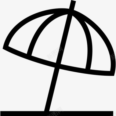 太阳伞旅行和冒险的图标直线图标