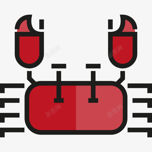 螃蟹动物2线形颜色图标svg_新图网 https://ixintu.com 动物2 线形颜色 螃蟹