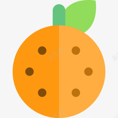 橙色食品套装2扁平图标图标