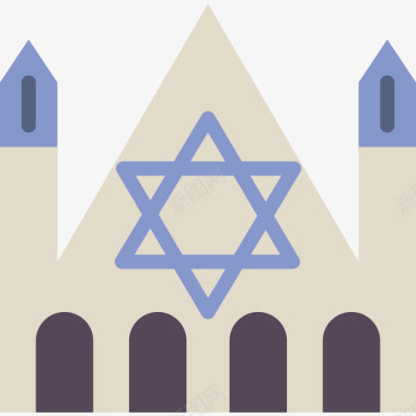 犹太教堂宗教公寓图标图标