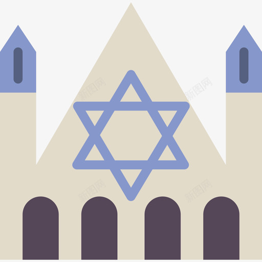犹太教堂宗教公寓图标svg_新图网 https://ixintu.com 公寓 宗教 犹太教堂