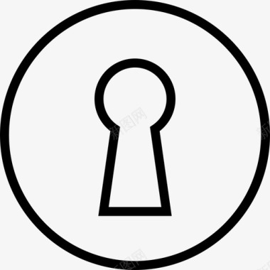 锁孔安全元件线性图标图标