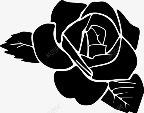 玫瑰美丽芳香图标图标