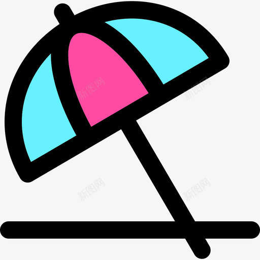 太阳伞夏季元素2线性颜色图标svg_新图网 https://ixintu.com 夏季元素2 太阳伞 线性颜色