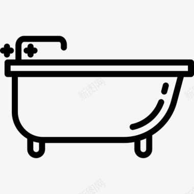 浴室线性家庭元素线性图标图标