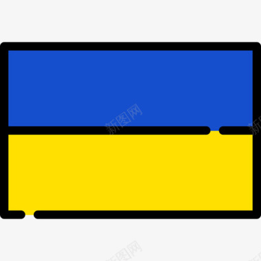 乌克兰国旗收藏长方形图标图标