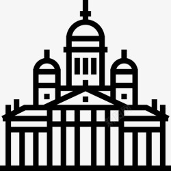 参议院赫尔辛基参议院广场地标2直线形图标高清图片