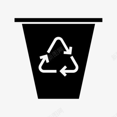 回收站可生物降解废物绿色废物图标图标