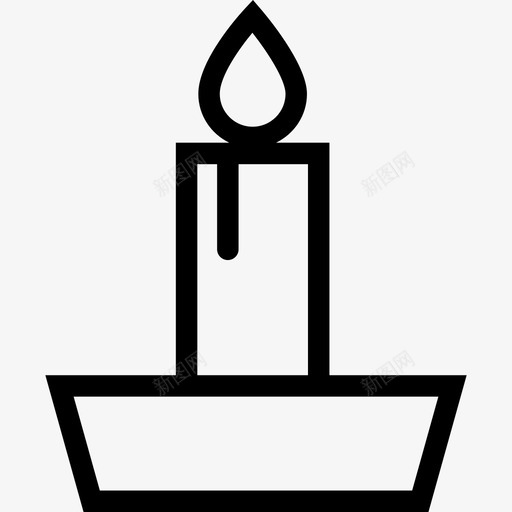 蜡烛圣诞元素线状图标svg_新图网 https://ixintu.com 圣诞元素 线状 蜡烛