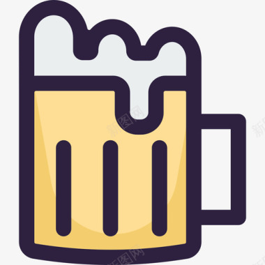 啤酒新年派对2彩色图标图标