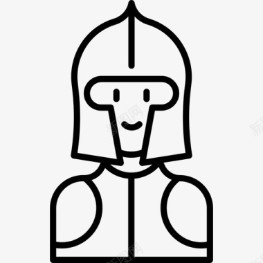 骑士中世纪偶像系列直纹图标图标