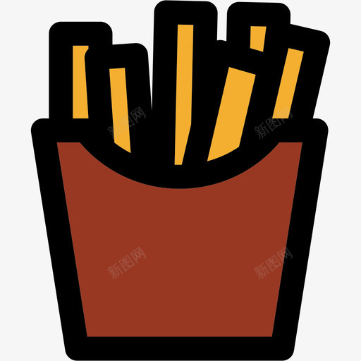 炸薯条彩色厨房用品原色图标svg_新图网 https://ixintu.com 原色 彩色厨房用品 炸薯条