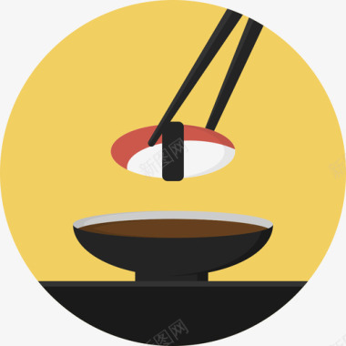 寿司食品和饮料4平的图标图标