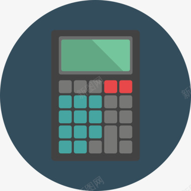 计算器财务2圆形平面图标图标