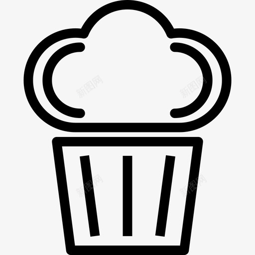 纸杯蛋糕厨房元素线性图标svg_新图网 https://ixintu.com 厨房元素 纸杯蛋糕 线性