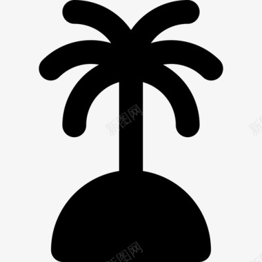 棕榈树旅游图标集填充图标