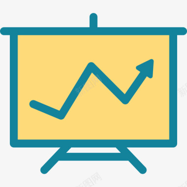 线图初创企业和新业务颜色浅平边框图标图标