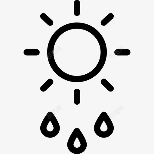 毛毛雨天气图标汇编线性svg_新图网 https://ixintu.com 天气图标汇编 毛毛雨 线性
