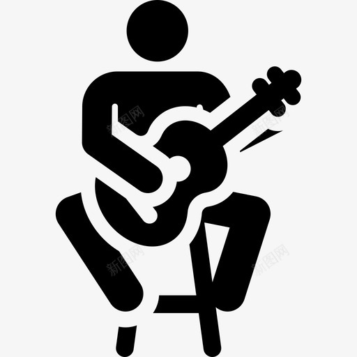 吉他音乐家人类象形图填充图标svg_新图网 https://ixintu.com 吉他 填充 音乐家人类象形图