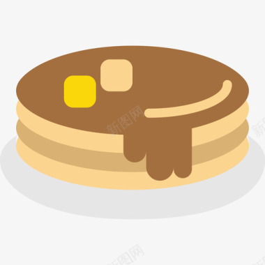 薄煎饼烹饪套餐扁平图标图标