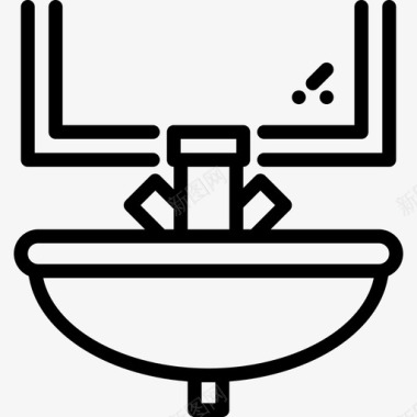 水槽家用线性图标图标