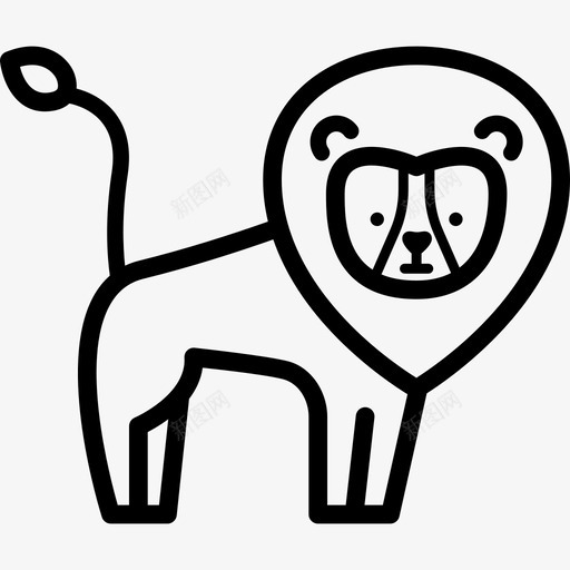 狮子森林动物直系图标svg_新图网 https://ixintu.com 森林动物 狮子 直系