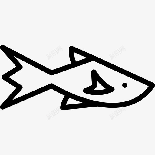 鱼类海洋生物线状线状图标svg_新图网 https://ixintu.com 海洋生物线状 线状 鱼类