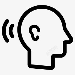 脑袋里的问号噪音耳朵声音图标高清图片