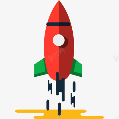 火箭飞船彩色杂集图标扁平图标