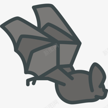 蝙蝠森林动物3线形颜色图标图标