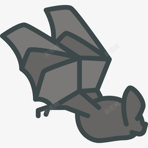蝙蝠森林动物3线形颜色图标svg_新图网 https://ixintu.com 森林动物3 线形颜色 蝙蝠