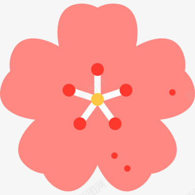 樱花日式彩色包装扁平图标图标