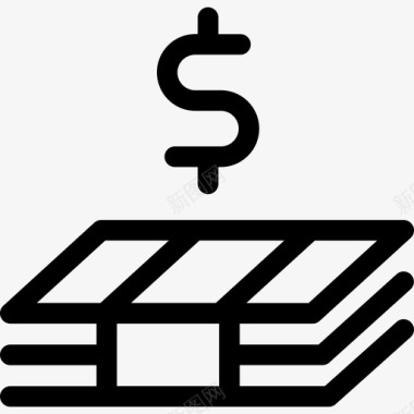 货币电子商务套装直系图标图标