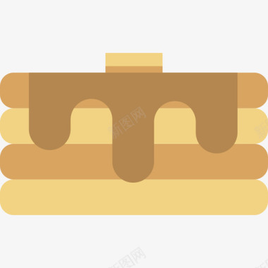 热蛋糕食物和饮料3平的图标图标