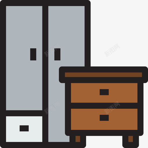 家具家具和家居套装线性颜色图标svg_新图网 https://ixintu.com 家具 家具和家居套装 线性颜色