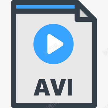 Avi文件类型2线性颜色图标图标