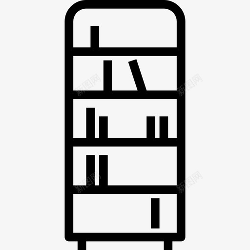 书架家用和家具元件线性图标svg_新图网 https://ixintu.com 书架 家用和家具元件 线性