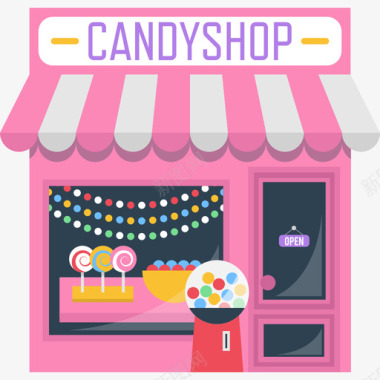 糖果店食品建筑系列图标图标
