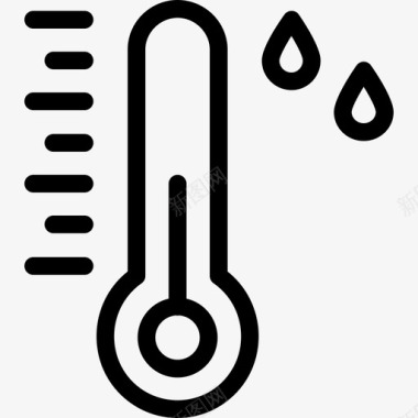 温度计天气图标2线性图标