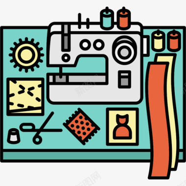 女裁缝彩色桌面元素图标图标