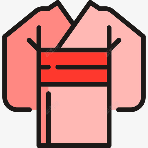 和服日本直线颜色图标svg_新图网 https://ixintu.com 和服 日本 直线颜色