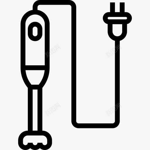 搅拌机厨房2线性图标svg_新图网 https://ixintu.com 厨房2 搅拌机 线性